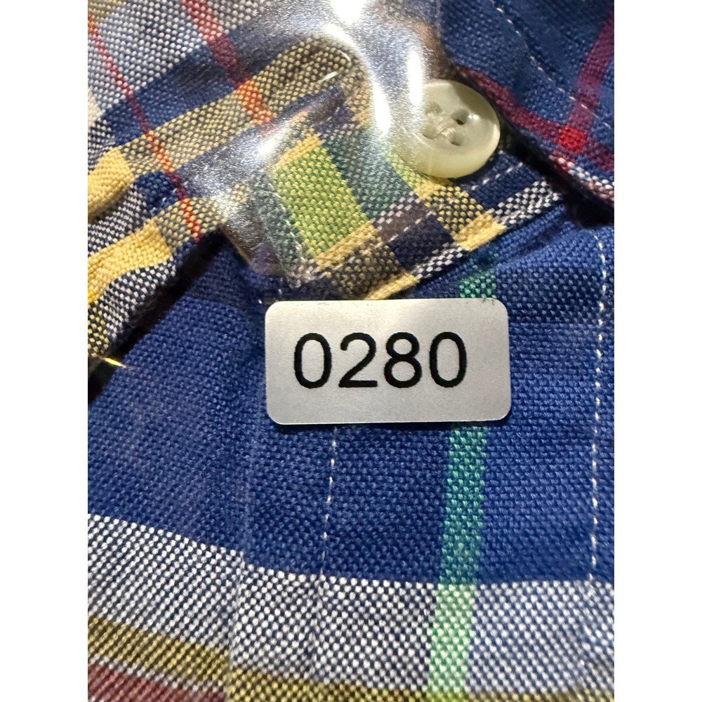 Ralph Lauren Plaid Button Down Shirt Mens S Blue Yellow Long Sleeve Cotton - Picture 9 of 9